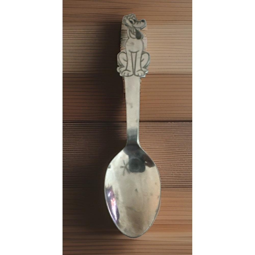 Vintage Walt Disney Productions Pluto Stainless Child Spoon by Bonny Japan 5.5"